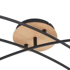 Eridia 6 Cross Lámpara De Techo Black/Wood - Lindby -Iluminación Tienda De Ventas 42519117284537