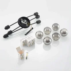 Eridia 6 Cross Lámpara De Techo Black - Lindby -Iluminación Tienda De Ventas 42519117284607