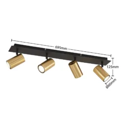 Joffrey 4 Lámpara De Techo L70 Brass - Lindby -Iluminación Tienda De Ventas 4251911728545 4