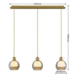 Mylah 3 Lámpara Colgante L18 Brass - Lucande -Iluminación Tienda De Ventas 4251911730272 3