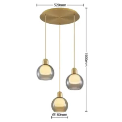 Mylah Cluster Lámpara Colgante Ø18 Brass - Lucande -Iluminación Tienda De Ventas 4251911730548 4