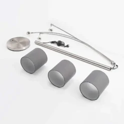 Nanika Lámpara De Pie Nickel/Dark Grey - Lindby -Iluminación Tienda De Ventas 42519117326724