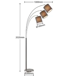 Nanika Lámpara De Pie Nickel/Dark Grey - Lindby -Iluminación Tienda De Ventas 42519117326726