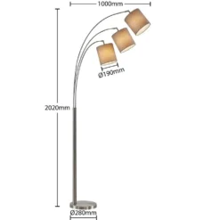 Nanika Lámpara De Pie Nickel/Taupe - Lindby -Iluminación Tienda De Ventas 42519117326896