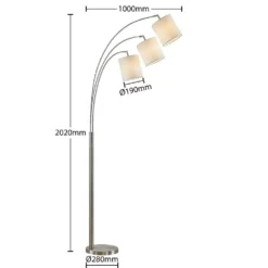 Nanika Lámpara De Pie Chrome/White - Lindby -Iluminación Tienda De Ventas 42519117327026