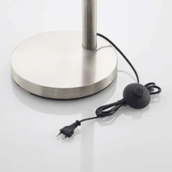 Abiram Lámpara De Pie Nickel/Dark Grey - Lindby -Iluminación Tienda De Ventas 42519117327407