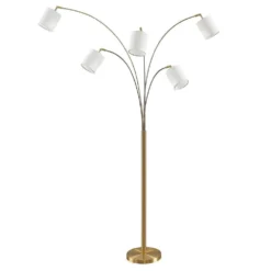 Abiram Lámpara De Pie Brass/White - Lindby