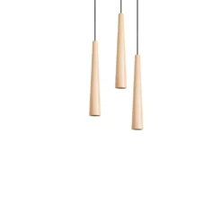 Wooden Round Cones 3 Lámpara Colgante Wood/Black - Envostar