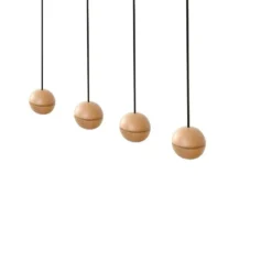 Wooden Balls 4 Lámpara Colgante Wood/Black - Envostar