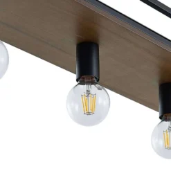 Kirista 4 Lámpara Colgante Black/Wood - Lindby -Iluminación Tienda De Ventas 42519117347995