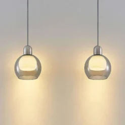 Kaiya 2 Lámpara Colgante Nickel - Lucande -Iluminación Tienda De Ventas 4251911738209 4