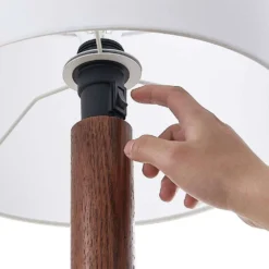 Lakira Lámpara De Sobremesa M White/Wood - Lucande -Iluminación Tienda De Ventas 42519117403876