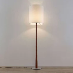 Lakira Lámpara De Pie H160 White/Wood - Lucande -Iluminación Tienda De Ventas 42519117404244