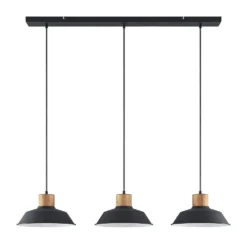 Nefeli 3 Lámpara Colgante Black/Wood - Lindby -Iluminación Tienda De Ventas 4251911743531 6
