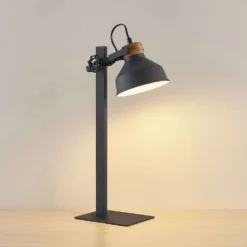 Nefeli Lámpara De Sobremesa Black/Wood - Lindby -Iluminación Tienda De Ventas 4251911743586 4