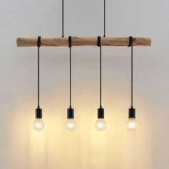 Ferris 4 Lámpara Colgante Wood/Black - Lindby -Iluminación Tienda De Ventas 4251911744507 4