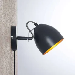 Fintja Aplique De Pared Black/Gold - Lindby -Iluminación Tienda De Ventas 42519117448665