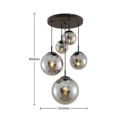 Teeja 5 Cluster Lámpara Colgante Smoke - Lindby -Iluminación Tienda De Ventas 4251911746068 4