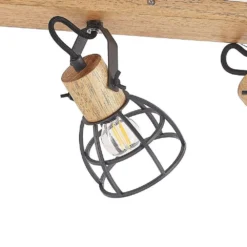 Flintos 3 Lámpara De Techo Wood/Black - Lindby -Iluminación Tienda De Ventas 4251911749441 6