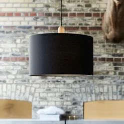 Paso Wood 50 P1 Lámpara Colgante Roble/Negro Con Cable Negro - Darø -Iluminación Tienda De Ventas 5709349025075 pasowood50p1 4