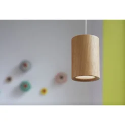 Solid Lámpara Colgante Cilíndrica Roble Natural - Terence Woodgate -Iluminación Tienda De Ventas 5712802216880 Solid Pendant Oak 3