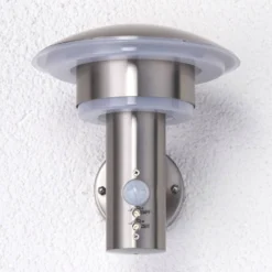 Lillie Aplique De Pared Exterior W/Sensor Steel - Lindby -Iluminación Tienda De Ventas 62911065511744